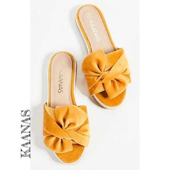 KAANAS Shoes - Kaanas Velvet Bow Slides